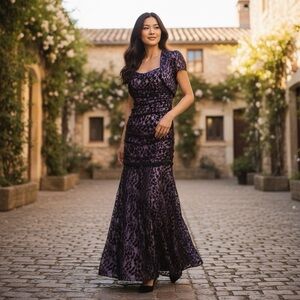 Badgley Mischka Collection Floor Length Dress